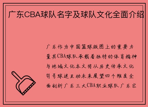广东CBA球队名字及球队文化全面介绍